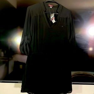 Black mini waist string dress